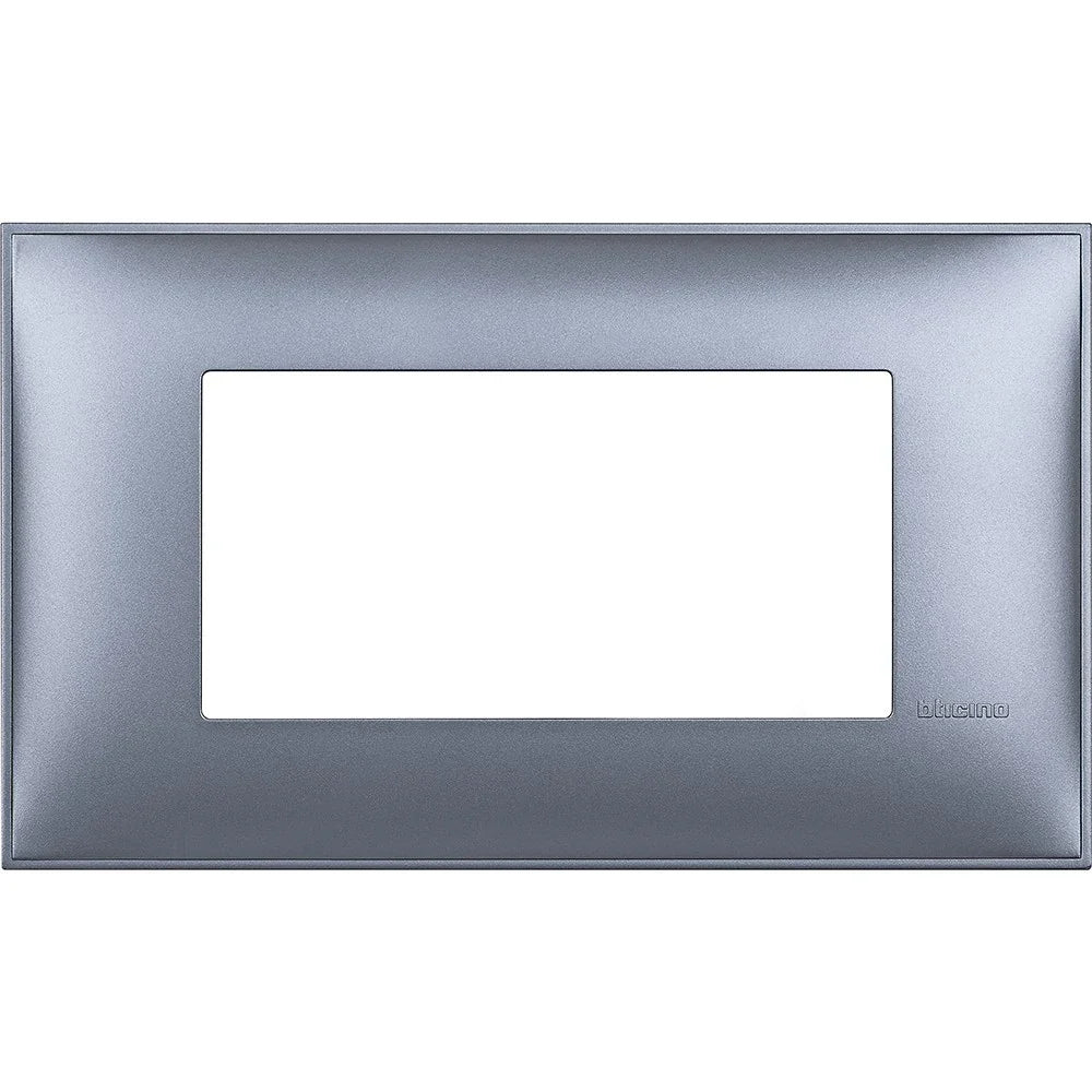 BTicino Placca 4 Moduli Blu Metal - Design Elegante, Facile Installazione, Resistente, SKU: [insert SKU]