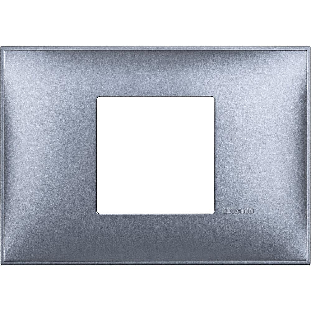 BTicino Placca 2 Moduli X 503 Blu Metal - Design Elegante e Resistente - SKU X503BLU