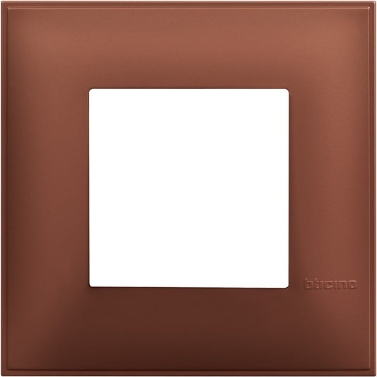 Bticino placca 2 moduli Color Siena Soft, 86mm x 86mm, stylish and modern switch plate design.