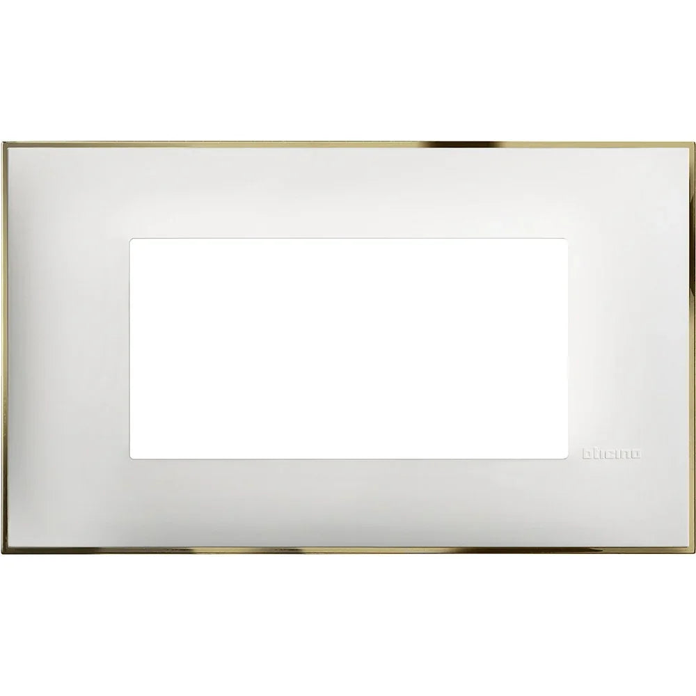 Placca BTicino 4 Moduli Colore Bianco Cromo - SKU 123456789, Design Elegante e Compatibile
