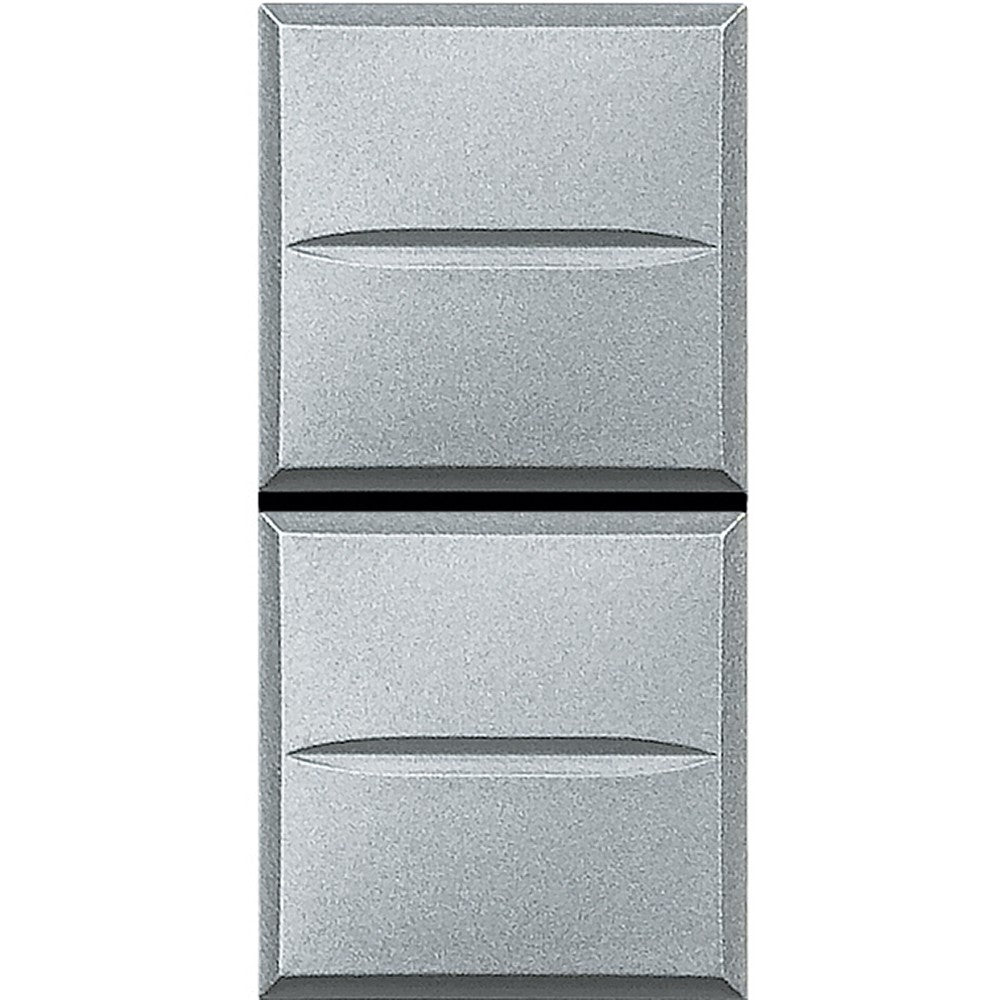 Bticino Axolute double button 16A HC4036, grey switch for 1P NO circuits, 250Vac, sleek design.