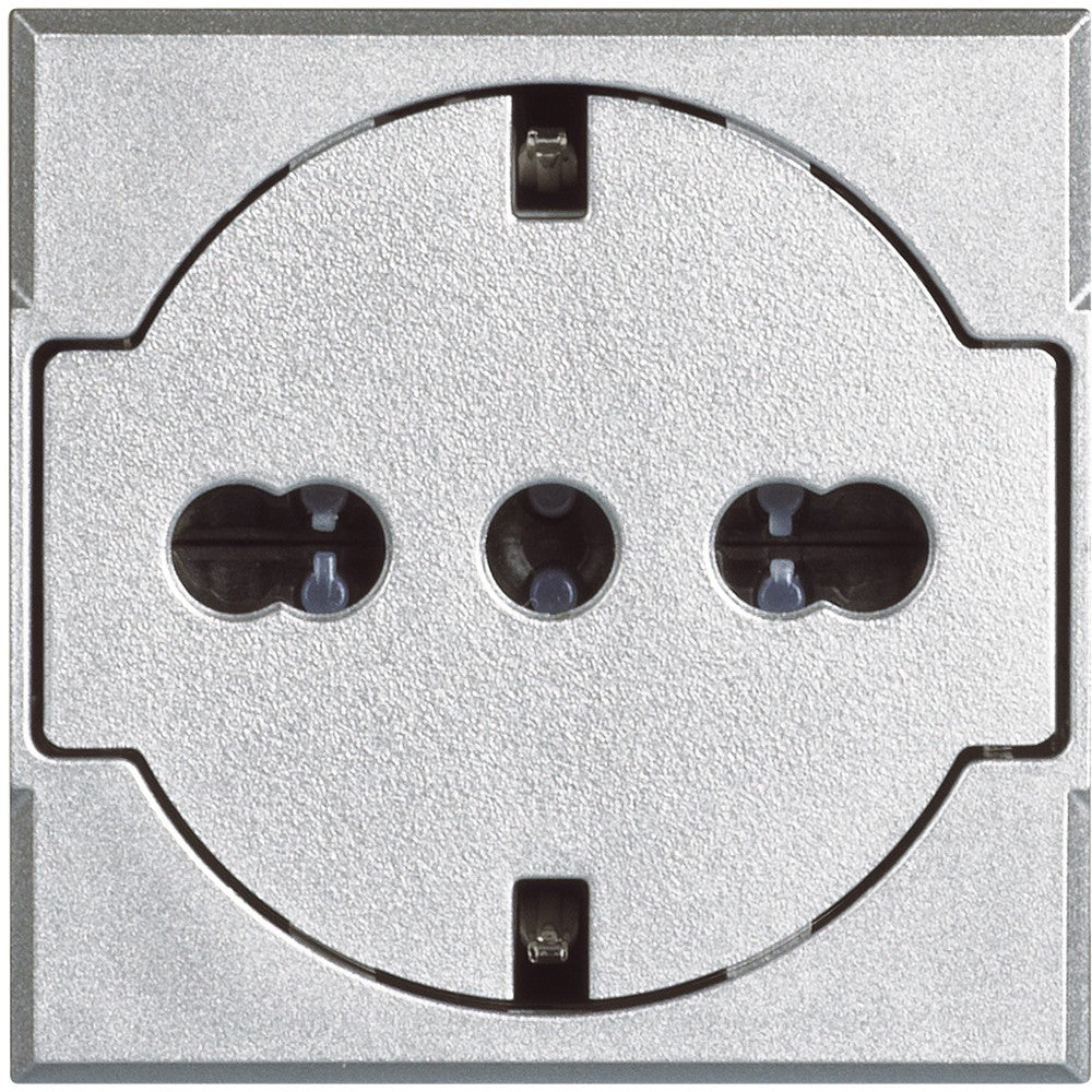 Bticino Axolute flat Schuko electric socket with protection, 10/16A, universal design for modern interiors.