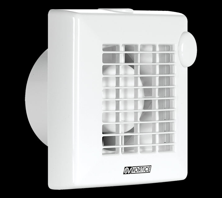 Vortice M 100 wall and glass exhaust fan, 100mm diameter, UV-resistant plastic construction, ideal for air and odor removal.