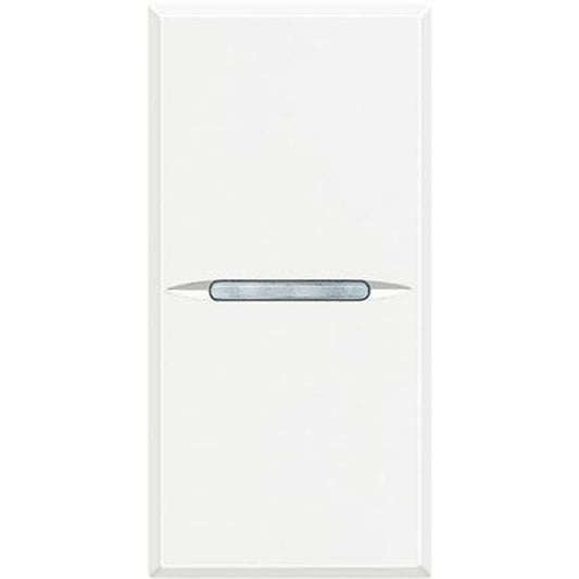 BTicino Axolute Pulsante 10A 1P Bianco HD4005N, pulsante assiale 1P NO 10A 250V, design elegante e compatto.