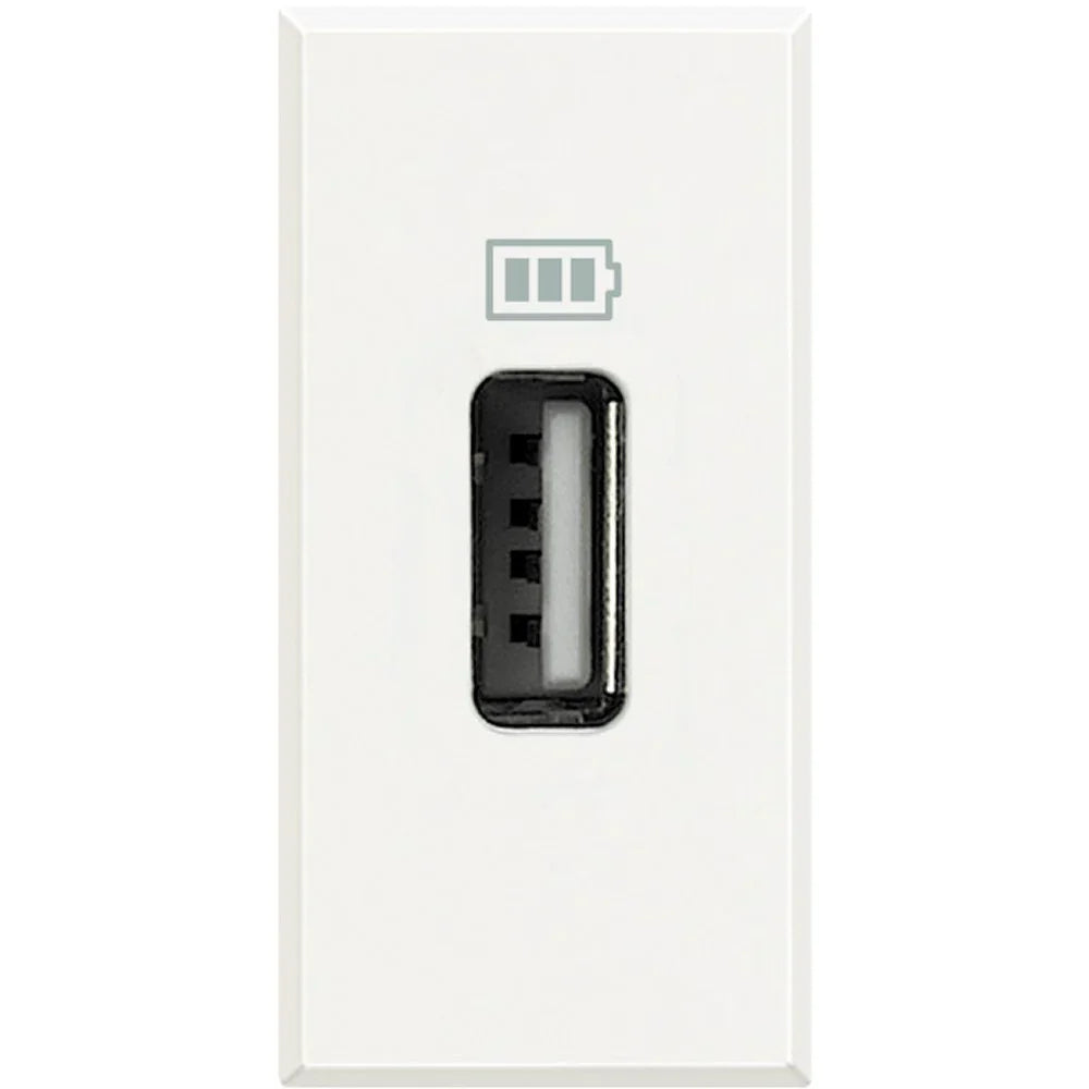 Caricatore USB 1,1 A BTicino Axolute Bianco HD4285C1 - Ricarica Rapida e Design Elegante