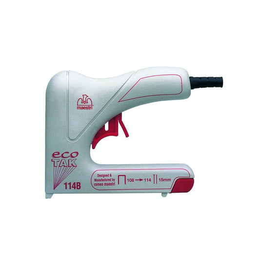 Fissatrice Elettrica Romeo Maestri ECOTAK 114/B, professionale e maneggevole, design robusto e moderno.