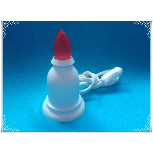 LUCCIOLA NEON light with red flame on white base, 230V powered by FATMA, perfect for ambient lighting.