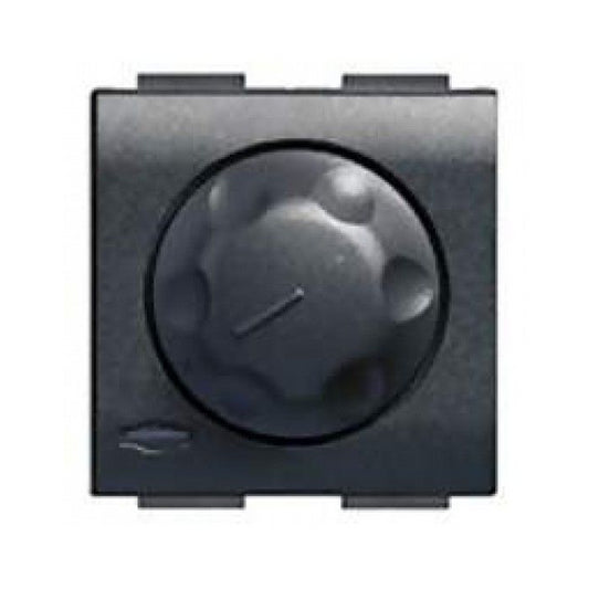 L4405 Dimmer 250VA TR.EL. - Black rotary switch for adjustable lighting in residential spaces.