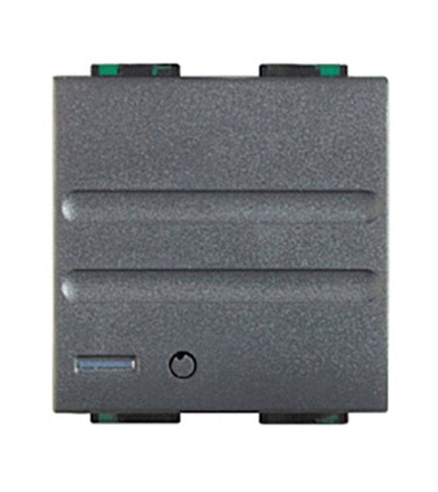 Bticino L4615 interface module for NC and NO alarm systems 12V, gray housing with indicator light.