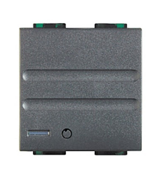 Bticino L4615 interface module for NC and NO alarm systems 12V, gray housing with indicator light.