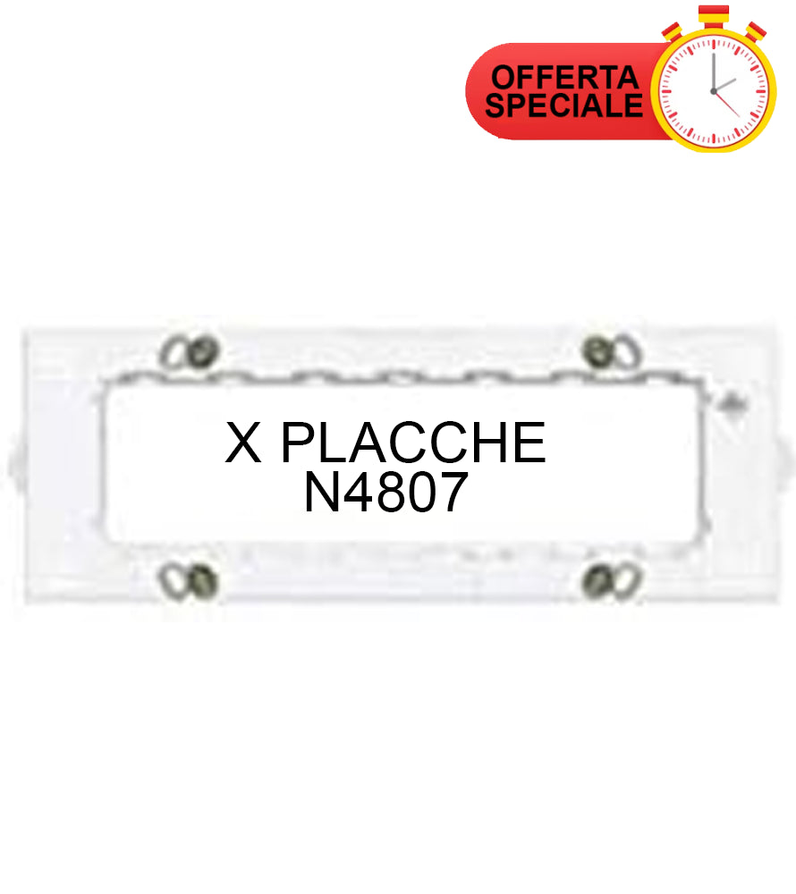 Supporto Bticino N4707 per placche tonde N4807, fissaggio viti, offerta speciale.
