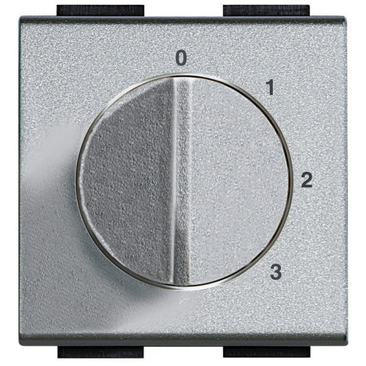 Bticino LivingLight NT4016 rotary selector switch for 1 way and 4 positions, ideal for hotel air conditioning control.