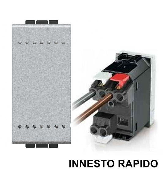 Bticino Livinglight Deviatore NT4003A unipolare basculante con morsetto automatico e inserimento rapido.