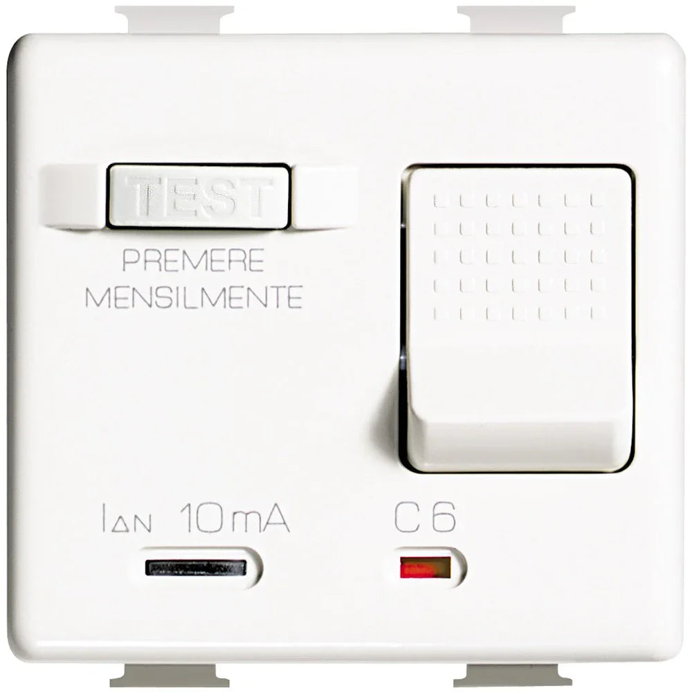 Interruttore Differenziale Magnetotermico 1P+N BTicino AM5246S - 6A, 230V AC, Potere Interruzione 1.5kA