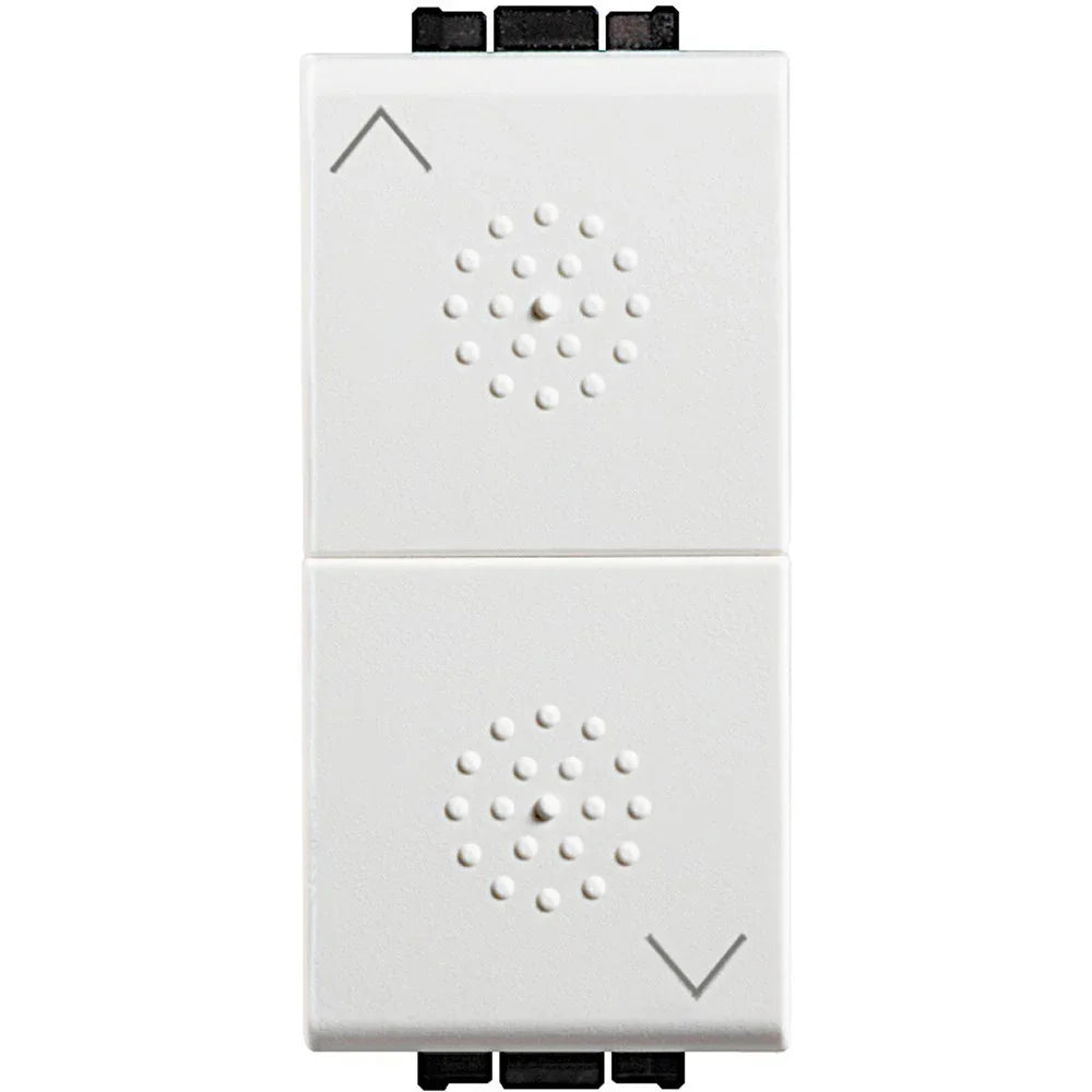 BTicino Livinglight Doppio Pulsante N4027 - Commutatore Elegante per Tapparelle, Design Moderno e Funzionale