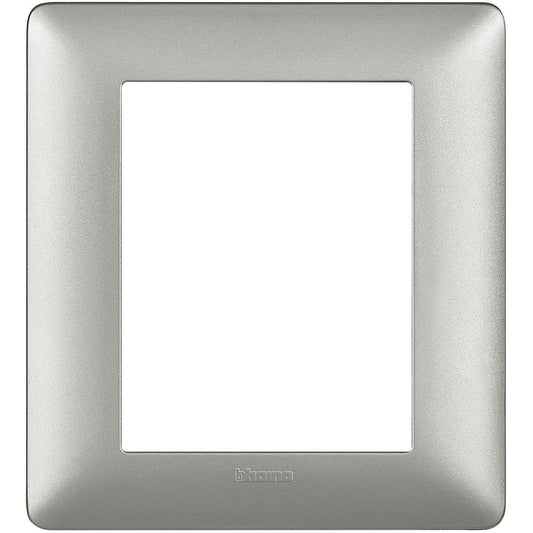 Placca BTicino Matix 3+3 moduli silver AM4826MSL, in tecnopolimero, dimensioni 132mm x 120mm, design moderno.