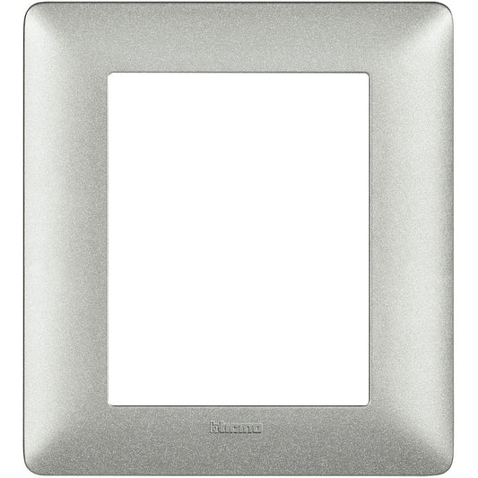 Placca BTicino Matix 3+3 moduli bianco calce AM4826TBC in tecnopolimero, dimensioni 132mm x 120mm.