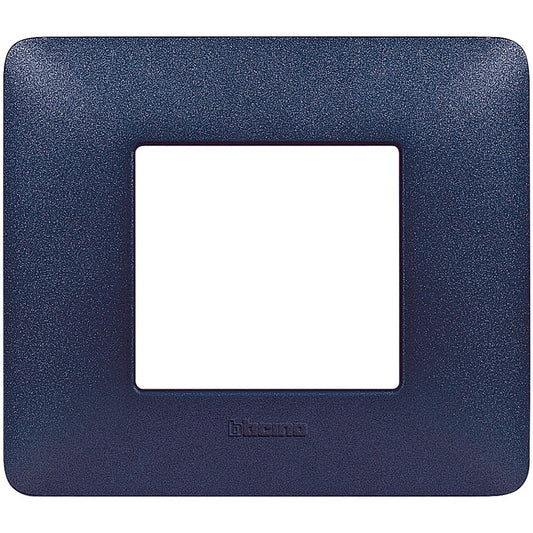 BTicino Matix blue mercury 2-module frame in technopolymer, dimensions 84mm x 96.2mm.