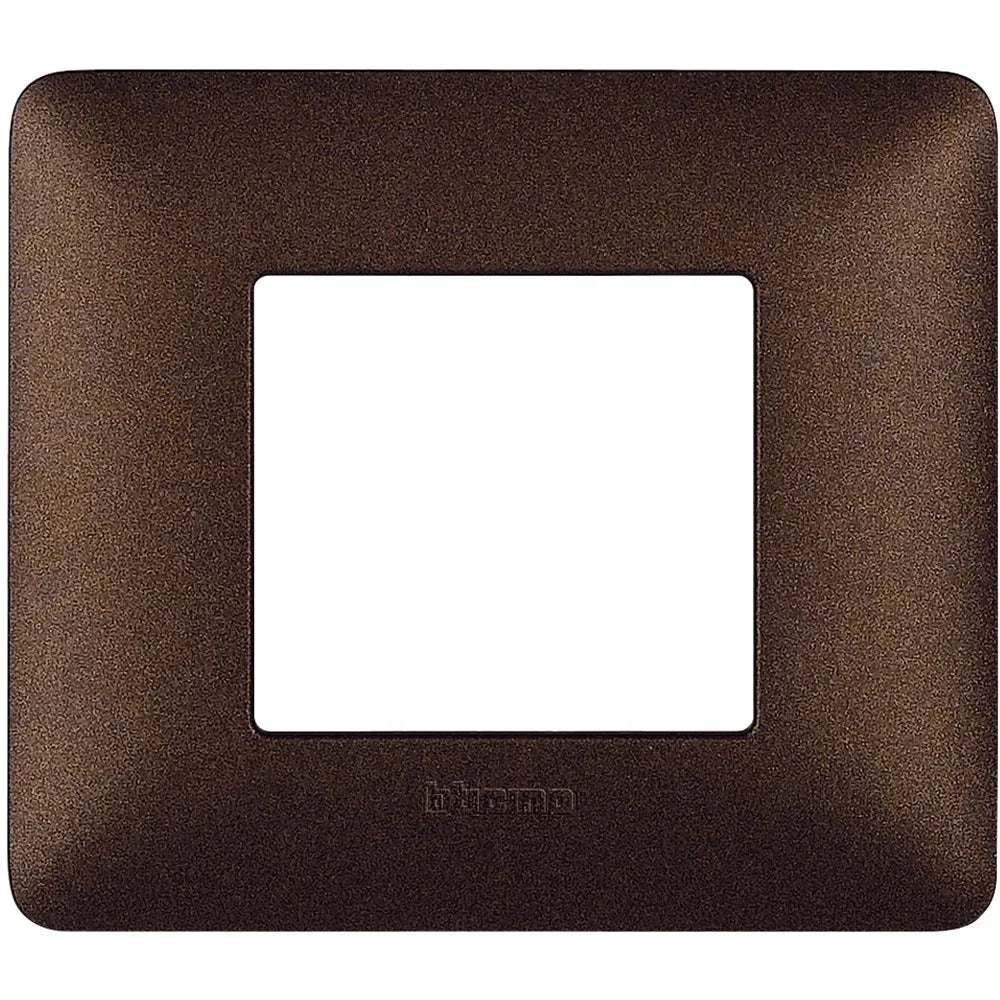 Placca BTicino Matix 2 Moduli Marrone Caffè AM4802TGG - Tecnopolimero, Design Elegante, Installazione Facile