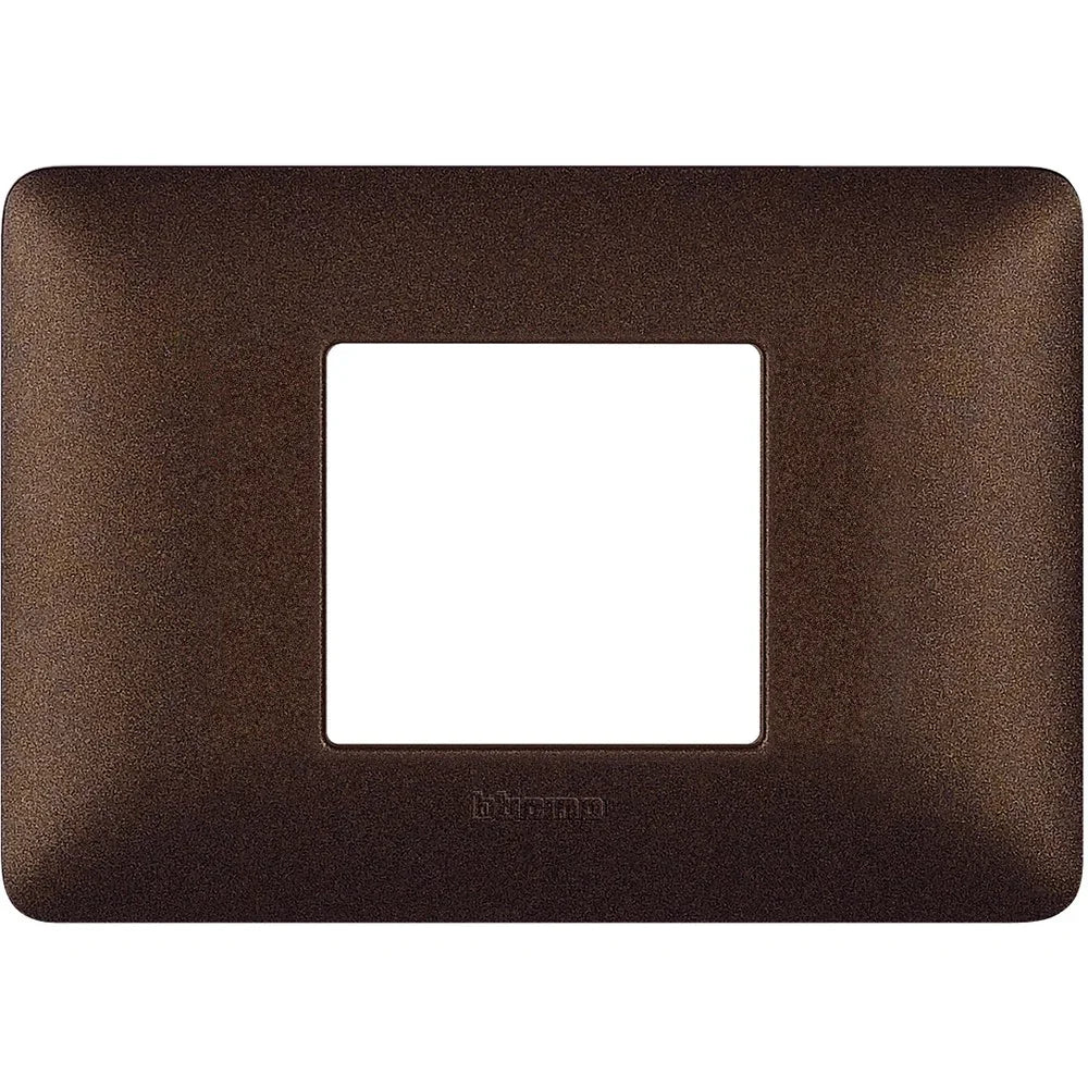 Placca BTicino Matix 2 Moduli Centrati Marrone Caffè AM4819TGG - Design Elegante e Duraturo
