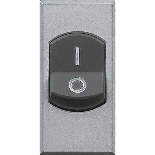 Bticino Axolute HC4011 2-pole switch 32A 250V, modern design in silver, suitable for residential use.