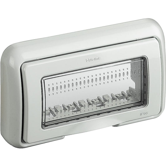 Bticino placca stagna IP55 per 4 moduli Serie Matix in colore grigio RAL7035, installazione incassata