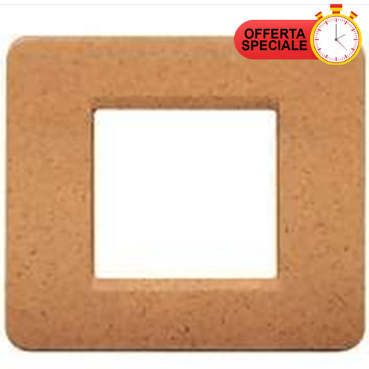 BTicino Matix Placca 2 Posti Sabbia AM4802SS switch plate in sand color with a blank center and special offer badge.