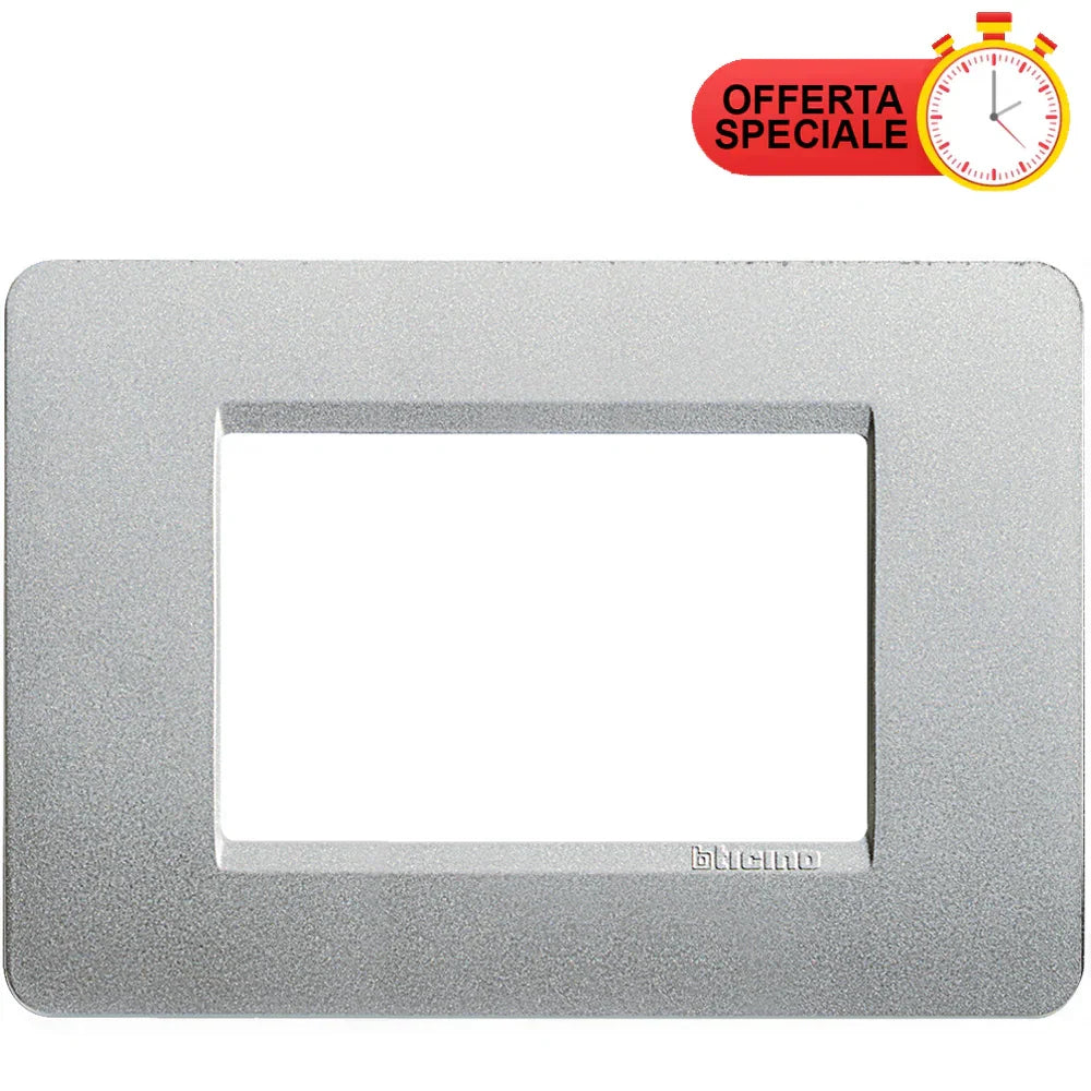 Placca 3 Moduli Bticino Matix Color Argento Opaco - AM4803SL