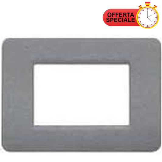 BTicino Matix 3 Posti Grigio Pietra AM4803SP cover plate, perfect for modern electrical installations.