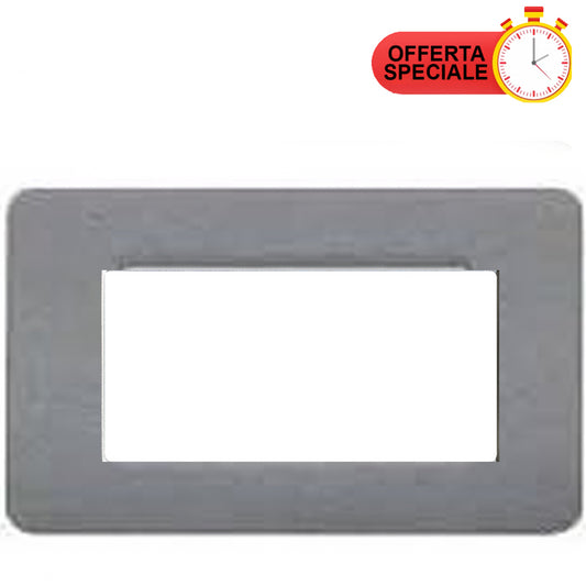 BTicino Matix Placca 4 Posti in Grigio Pietra AM4804SP, design elegante per interruttori, in offerta speciale.