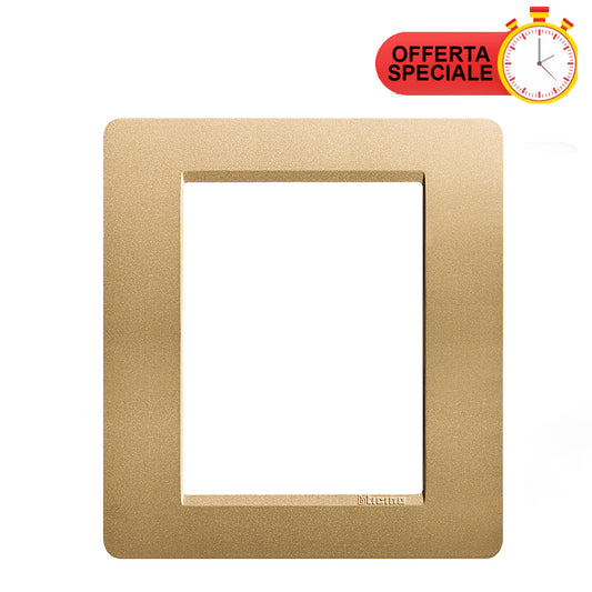 BTicino Matix Placca 3+3 Posti Oro AM4806GL decorative frame in gold with special offer banner
