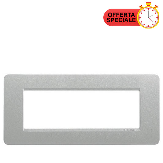 BTicino Matix Placca 6 Posti Silver AM4806LSL, sleek silver design for electrical installations, special offer available.