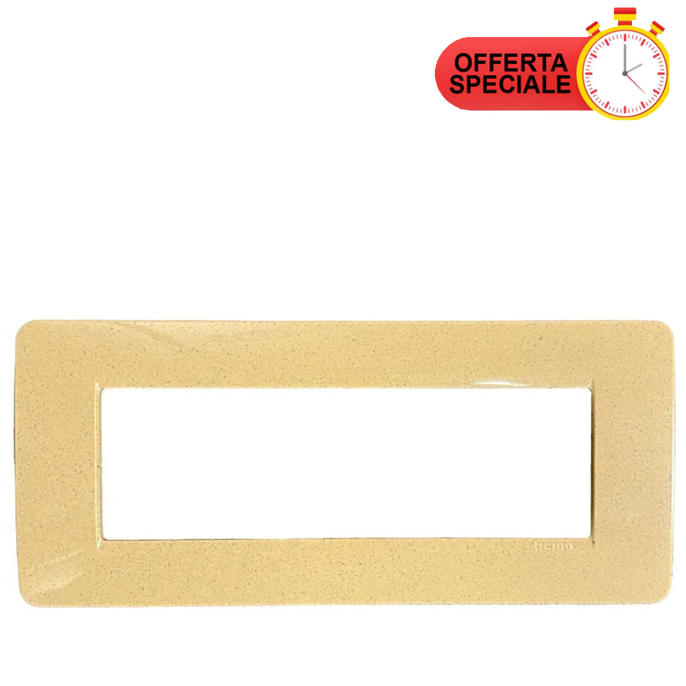 BTicino Matix Placca 6 Posti Sabbia AM4806LSS in beige, ideal for modern electrical installations.