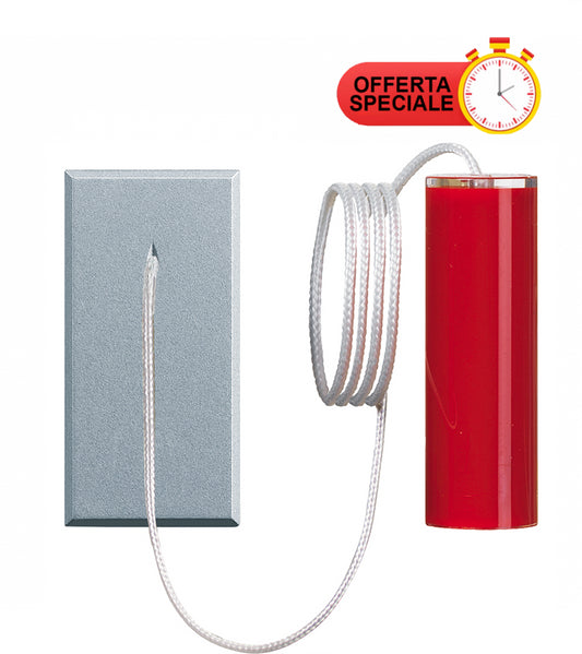 Bticino Axolute gray pull switch HC4033 with red cord, special offer banner included