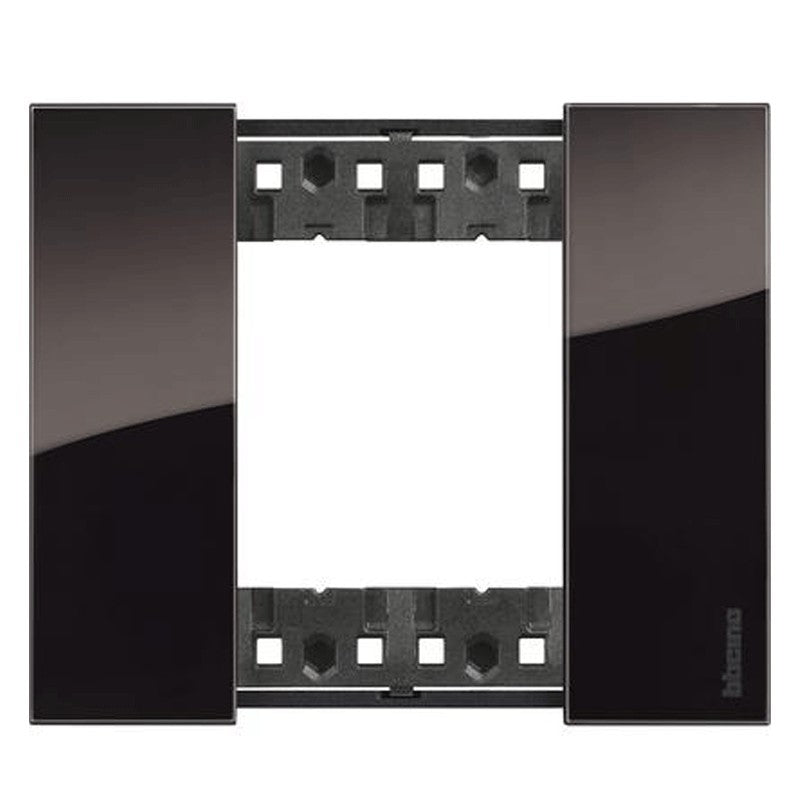 Placca Living Now 2P Notte by BTicino, bimateriale plastic switch plate, dimensions 86mm x 102.5mm, sleek design.