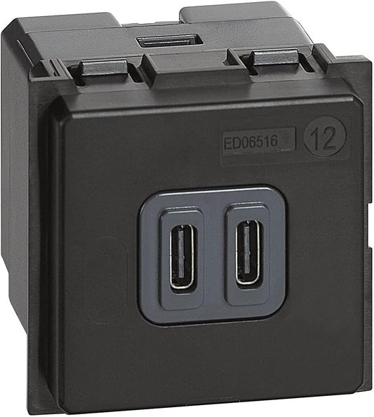 Living Now USB Type C charger module with dual ports for fast device charging.