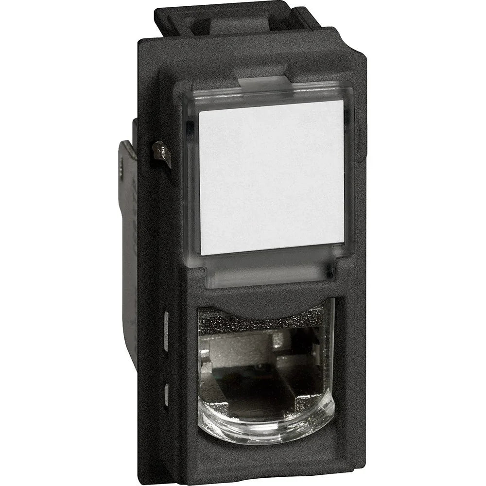 Connettore RJ45 BTicino Living Now Cat6 STP Nero  KG4279C6S - Installazione Toolless IDC, Alta Velocità