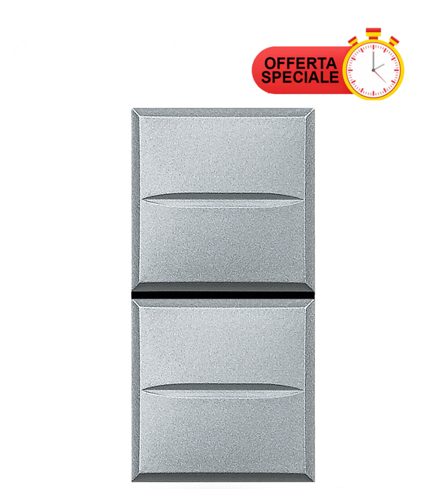 BTicino Axolute double push button 16A HC4036, elegant design with special offer badge.