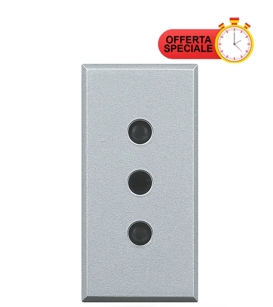 Presa Elettrica BTicino Axolute 10A HC4113 - Design Moderno e Alta Qualità, Grigio Tech