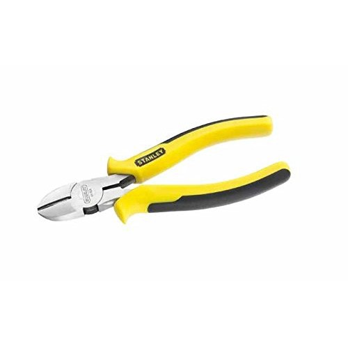 Stanley 200mm diagonal pliers with bi-material handle for comfort and non-slip grip, forged carbon steel jaws.