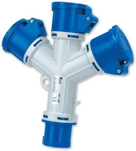 Moltiplicatore Mobile ROSI TRIPLA CEE 220V 3P+N+T BLU 32A - Codice 1413, IP44, 3 Uscite, Alta Affidabilità