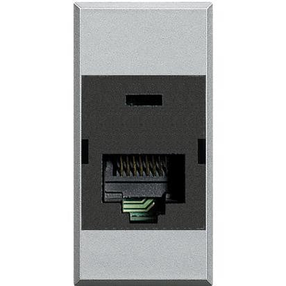 Presa Bticino Axolute RJ45 110IDC STP cat6 in grigio, ideale per collegamenti rete dati