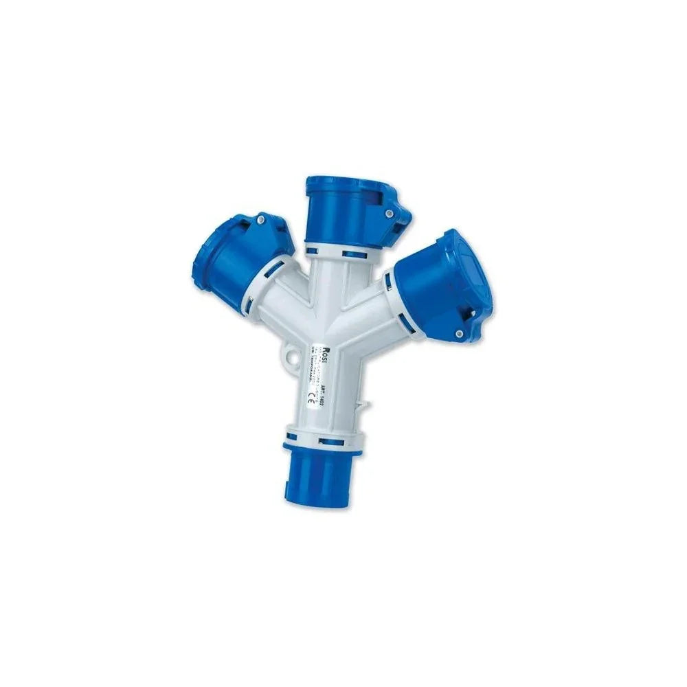 Presa Multipla TRIPLA CEE 220 3P+N+T BLU 16A IP44 - Cod. 1415, Sicurezza e Robustezza