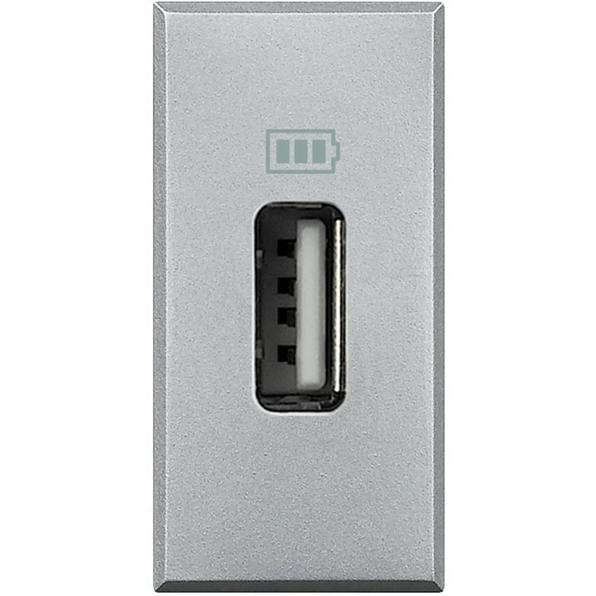Caricatore USB BTicino Axolute Chiara HC4285C - Ricarica Veloce 750 mA, Design Elegante Grigio Chiaro