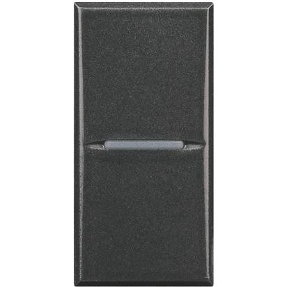 Bticino pulsante assiale 1P NO 10 A 250Vac antracite per carichi fino a 2.500W, dimensione ridotta de 22,9 mm.