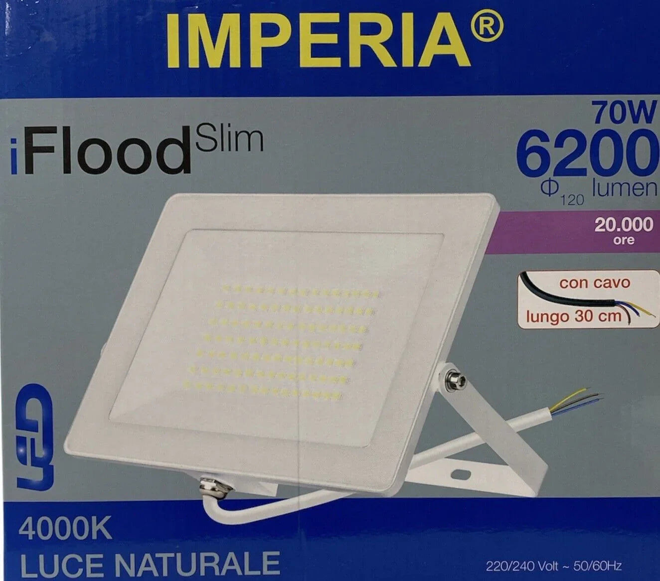 Faro Led Iflood HP 70W 6000K - Illuminazione Potente, Design Robusto, Efficienza Energetica, Codice SKU [inserire codice SKU qui]