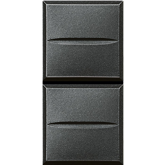 Bticino Axolute Doppio Pulsante 1P NO antracite, 10A 250Vac, design elegante e funzionale per interruttori.