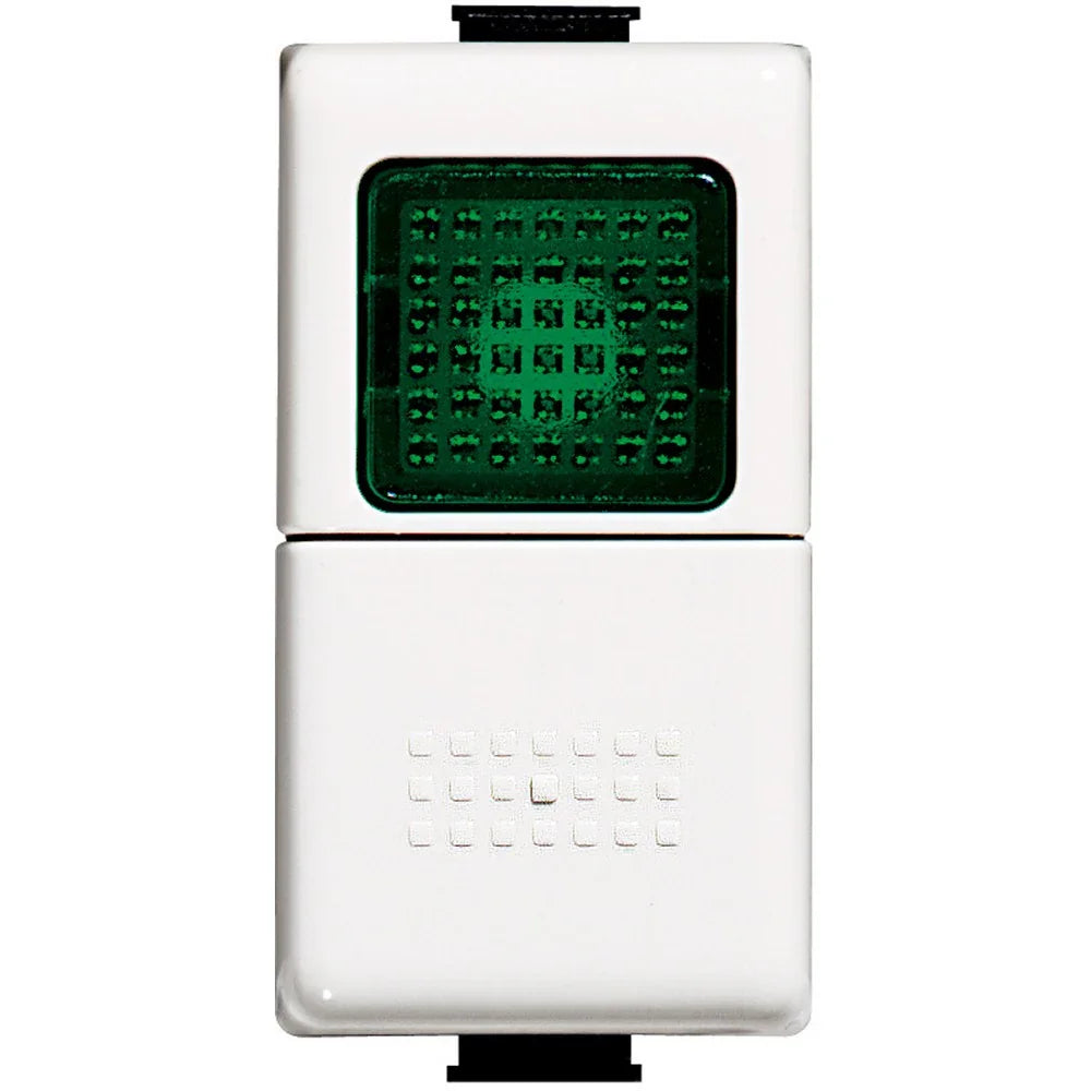 BTicino AM5057V - Pulsante e Portalampada Verde 24V 1,5W, Design Elegante, Facile Installazione