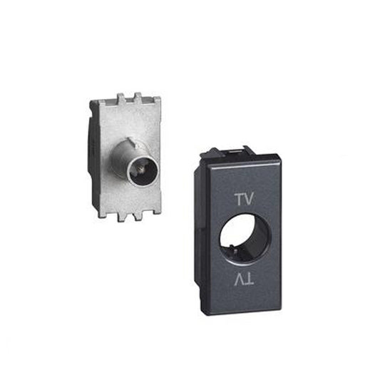 Presa TV e SAT Bticino Axolute con connettore tipo F per impianti satellitari, design elegante e funzionale.