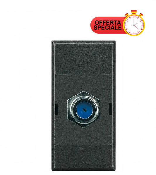 Bticino Axolute Standard tipo F TV connector in antracite HS4269F with special offer tag.